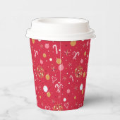 赤のディスコのクリスマス 紙コップ (右)