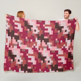 赤のデジタルカモフラージュフリースブランケット フリースブランケット