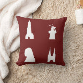 赤のデルフトシルエット クッション (ブランケット)
