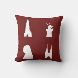赤のデルフトシルエット クッション
