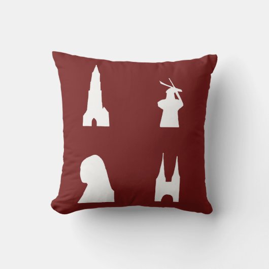 赤のデルフトシルエット クッション (正面)