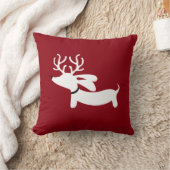 赤のトナカイのダシュント枕 クッション (ブランケット)