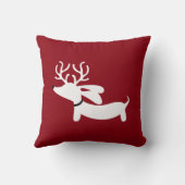 赤のトナカイのダシュント枕 クッション (裏面)