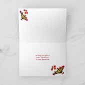 赤のトラのアゲハチョウによっては誕生日が開花します カード (内部)