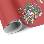 赤のトラのクリスマス ラッピングペーパー (ロールコーナー)