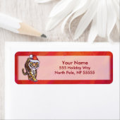 赤のトラのクリスマス ラベル (インサイチュ)