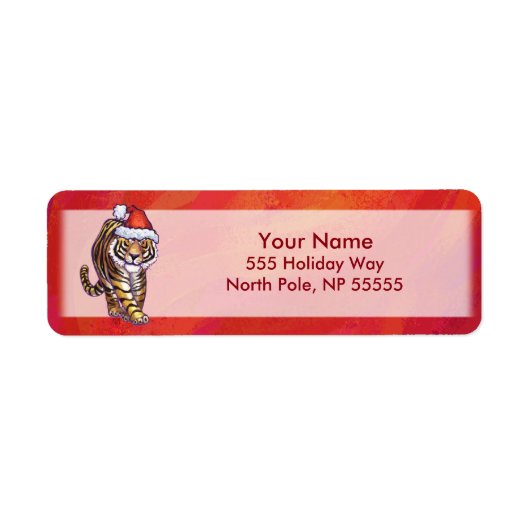赤のトラのクリスマス ラベル (正面)