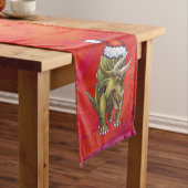 赤のトリケラトップクリスマス ショートテーブルランナー (インサイチュ)