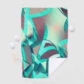 赤のドリズルされたイメージに青またはシアンの縞が表示される ゴルフタオル (インサイチュ)