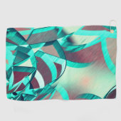 赤のドリズルされたイメージに青またはシアンの縞が表示される ゴルフタオル (横)