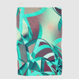 赤のドリズルされたイメージに青またはシアンの縞が表示される ゴルフタオル