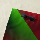 赤のネオン、ピンク、オレンジの緑 ビーチタオル (インサイチュ)