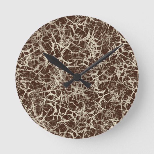 赤のネットワークニューロン – シームレスなパターン。 ラウンド壁時計 (正面)