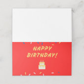 赤のハッピーバースデー プレイスカード (外部開封)