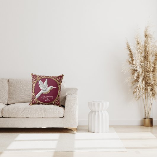 赤のハミングバード クッション