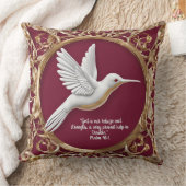 赤のハミングバード クッション (ブランケット)