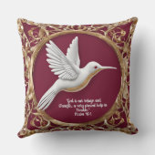 赤のハミングバード クッション (裏面)