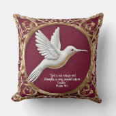 赤のハミングバード クッション (正面)