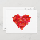 赤のハートそして愛記号 ポストカード (正面/裏面)