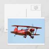 赤のバイプレーン ポストカード (正面/裏面)