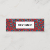 赤のバブル最小カッコいい円パターン スキニー名刺 (正面)