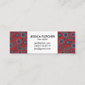 赤のバブル最小カッコいい円パターン スキニー名刺 (裏面)