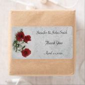 赤のバラ結婚の感謝 ラベル (インサイチュ)