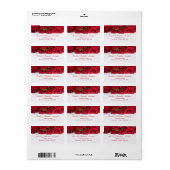 赤のバラ結婚の記念日 ラベル (フルシート)