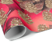赤のパインコード ラッピングペーパー (ロールコーナー)