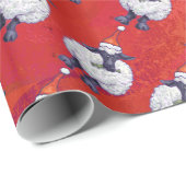 赤のヒツジのクリスマス ラッピングペーパー (ロールコーナー)