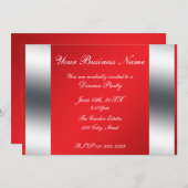 赤のビジネスへの招待 招待状 (正面/裏面)