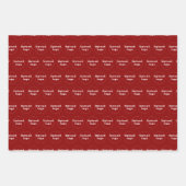 赤のビジネスロゴのシームレスなパターン ラッピングペーパーシート (正面3)