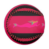 赤のピンクの人魚 野球ボール (正面左)