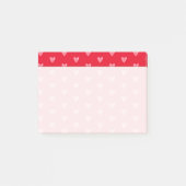 赤のピンク色のハートと色あせ書の領域 ポストイット (正面)