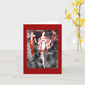 赤のファッション カード (黄色い花)