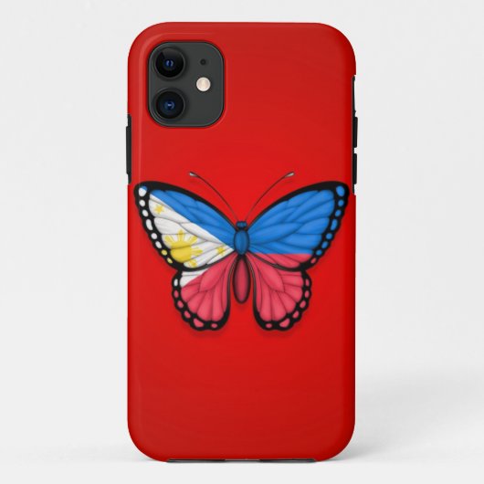 赤のフィリピンの蝶旗 Case-Mate iPhoneケース (裏面)