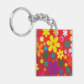 赤のフラワーパワー キーホルダー (正面左)