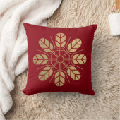 赤のブラシをかけられたフェイクな金ゴールドのInoueの一族のkamon クッション (ブランケット)