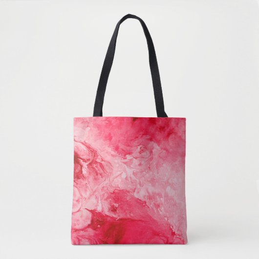 赤のブラシストローク トートバッグ (正面)