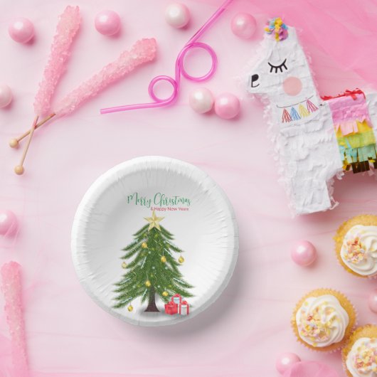 赤のプレゼントがあるクリスマスツリー ペーパーボウル (パーティー)