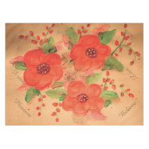 赤のベラ テーブルクロス