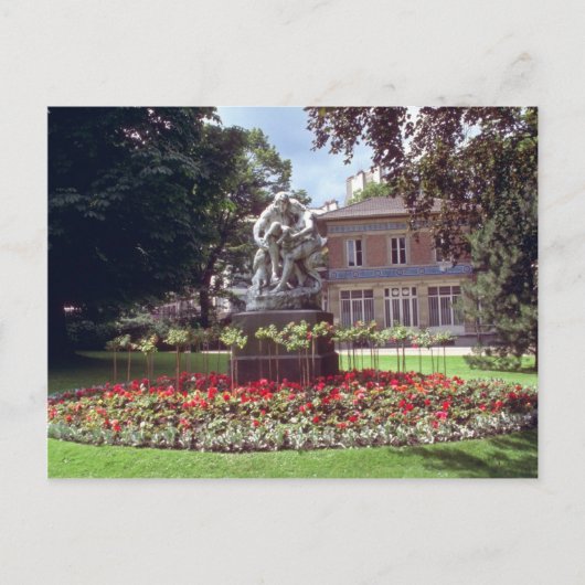 赤のペルネ、シャンパン地方、フランスの花 ポストカード (正面)