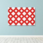 赤のホワイトダイヤモンド キャンバスプリント (インサイチュ (ウッドフロア))