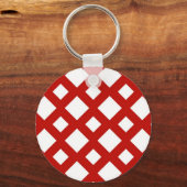 赤のホワイトダイヤモンド キーホルダー (正面)