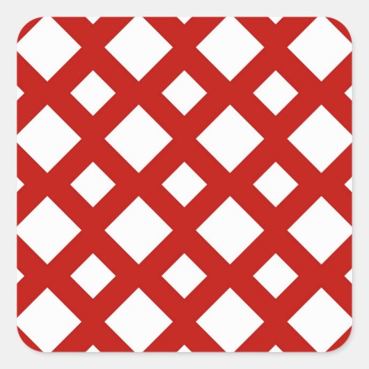 赤のホワイトダイヤモンド スクエアシール (正面)