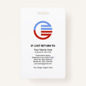 赤のホワイトボックス写真テンプレートスタッフナースID バッジ (裏面)