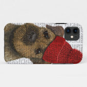 赤のボーダーテリアは帽子について3をへまをします Case-Mate iPhoneケース (裏面(横))