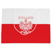 赤のポーランド人のワシが付いているポーランド ラージペーパーバッグ (正面)