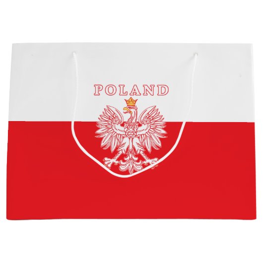 赤のポーランド人のワシが付いているポーランド ラージペーパーバッグ (正面)