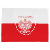 赤のポーランド人のワシが付いているポーランド ラージペーパーバッグ (裏面)